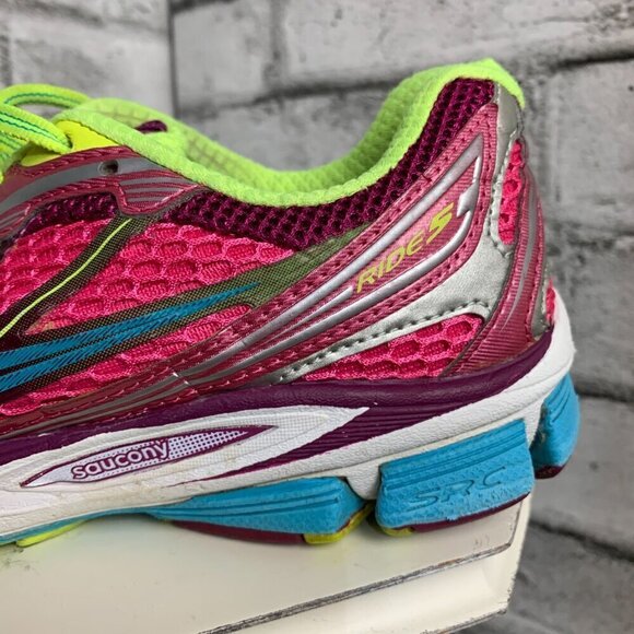Saucony Ride 5 Pink Athletic Running Shoes - Picture 6 of 8